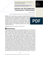 Theories of Motivation and Their Application in Organisations A Risk Analysis PDF