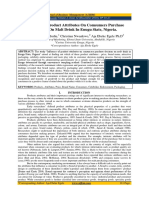 Influence of Product Attributes On Comsumers Purchase Decisions On Malt Drink in Enugu State, Nigeria