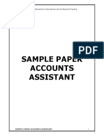 Sample Paper Accounts Assistant: Building Standards in Educational and Professional Testing