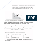 Application of The Calculus of Variation and Lagrange Equations