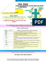 Holy Week: L/I: To Understand The Origins and Significance of Holy Week and Easter in Christianity