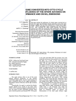 A Diesel Engine Converted Into Otto Cycle Engine: THE Influence OF THE Spark Advance ON ITS Performance AND ON NO Emissions