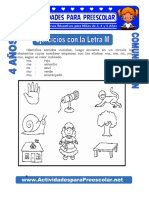 Ejercicios Con La Letra M para Niños de 4 Años