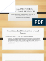 Legal Profession and Legal Research