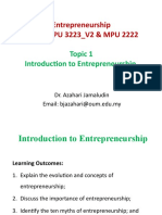 Entrepreneurship OUM: MPU 3223 - V2 & MPU 2222: Topic 1 Introduction To Entrepreneurship