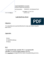 Lab Manual No.13: To Control The Motor Speed and Direction by Using and Without Using The Timer in PLC