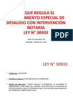 Ley Que Regula El Procedimiento Especial de Desalojo Con Intervención Notaria LEY #30933