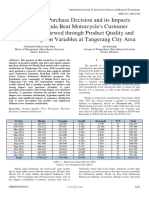 Analysis of Purchase Decision and Its Impacts Towards Honda Beat Motorcycle's Customer Satisfaction Viewed Through Product Quality and Price Perception Variables at Tangerang City Area