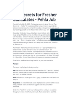 Top Secrets For Fresher Candidates - Pehla Job