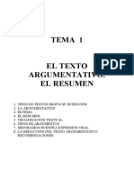 El Texto Argumentativo. El Resumen