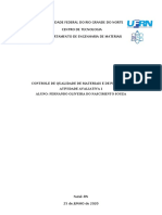 Atv 1 Controle de Qualidade de Materiais e de Processos