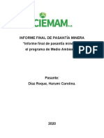 Informe Final de Pasantía Minera Harumi Diaz