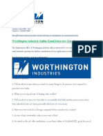 Worthington Industrie Online Email Interview Questions