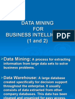 Data Mining FOR Business Intelligence (1 and 2)