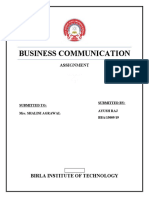 Business Communication: Assignment