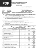 Easwari Engineering College Lesson Plan: Introduction To Mechatronics