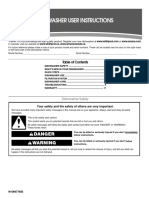 Dishwasher User Instructions: Danger Warning