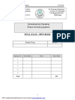 Advanced Sanitary Engineering Nswer The Following Questions: Final Exam - Open Book