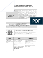 Asignatura de Matemáticas Financieras