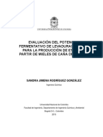 Evaluación Del Potencial Fermentativo de Levaduras Nativas para La Producción de Etanol A Partir de Mieles de Caña de Azúcar