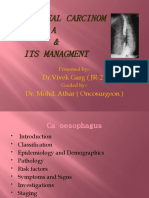 Oesophageal Carcinom A & Its Managment: DR - Vivek Garg (JR-2) Dr. Mohd. Athar (Oncosurgeon)