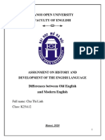 Hanoi Open University Faculty of English: Differences Between Old English and Modern English