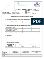 Site Acceptance Test Report For MV Panel: Earth Resistance Measurement Test