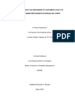 Service Quality As Antecedent of Customer Loyalty in Casual Dining Restaurants in Surigao Del Norte Final