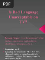 Is Bad Language Unacceptable On TV Activity