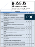 GATE-2021 Online Test Series: Electronics and Communication Engineering - Schedule