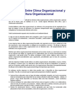 Diferencia Entre Clima Organizacional y Cultura Organizacional