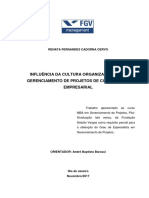 Influência Da Cultura Organizacional No Gerenciamento de Projetos de Consultoria Empresarial