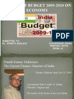 Impact of Budget 2009-2010 On Economy