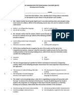 BLEPT Developmental Reading Test Key To Correction