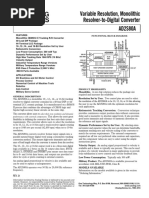 Variable Resolution, Monolithic Resolver-to-Digital Converter AD2S80A