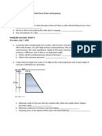 Mechanics of Fluids Problem Set On Total Hydrostatic Force, Dams Ad Buoyancy Identification: Due Date: July 7, 2020