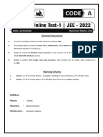 MOT 1 JEE 2022 Paper VMC PDF