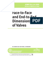 Face-to-Face and End-to-End Dimensions of Valves: ASME B16.10-2009