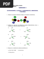 Ejercicios Estereoisomería, Carbohidratos, Aminoácidos, y Proteínas PDF