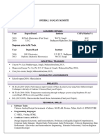 Snehal Sanjay Koshti: Year Degree/Board Institute CGPA/Marks (%)