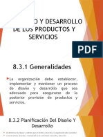 8.3 Diseño Y Desarrollo de Los Productos Y Servicios