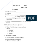 Question Paper Total Marks 25 STD 8 Subject: Science. Time: 1 Hrs Q1. Fill in The Blanks (5 Marks)