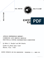 Apollo Experience Report Command and Service Module Electrical Power Distribution Subsystem