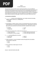 Metabolism Questions