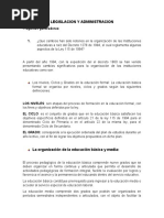 Legislacion y Administracion Preguntas Generadoras