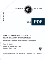 Apollo Experience Report Crew Station Integration Volume III Spacecraft Hand Controller Deveolopment