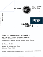 Apollo Experience Report Crew Station Integration Volume IV Stowage and Support Team Concept