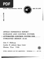 Apollo Experience Report Guidance and Control Systems Automated Control System For Unmanned Mission As-201