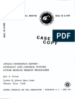 Apollo Experience Report Guidance and Control Systems Lunar Module Mission Programer