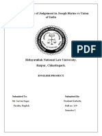 A Critical Review of Judgement in Joseph Shrine Vs Union of India